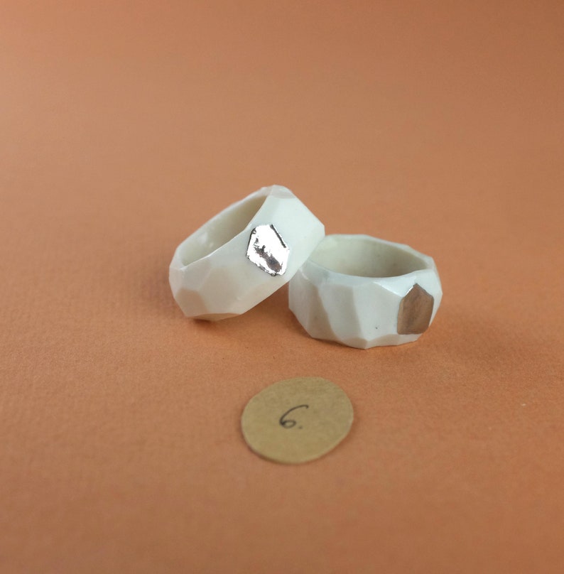 Ceramic Porcelain Handmade Ring size 9 image 6