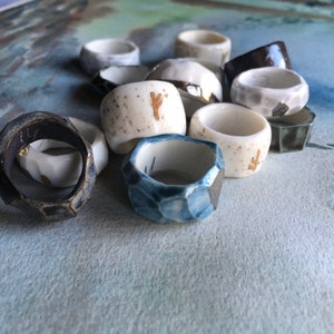Rings size 6,5 from Porcelain Ceramic Ring. Handmade jewelry.