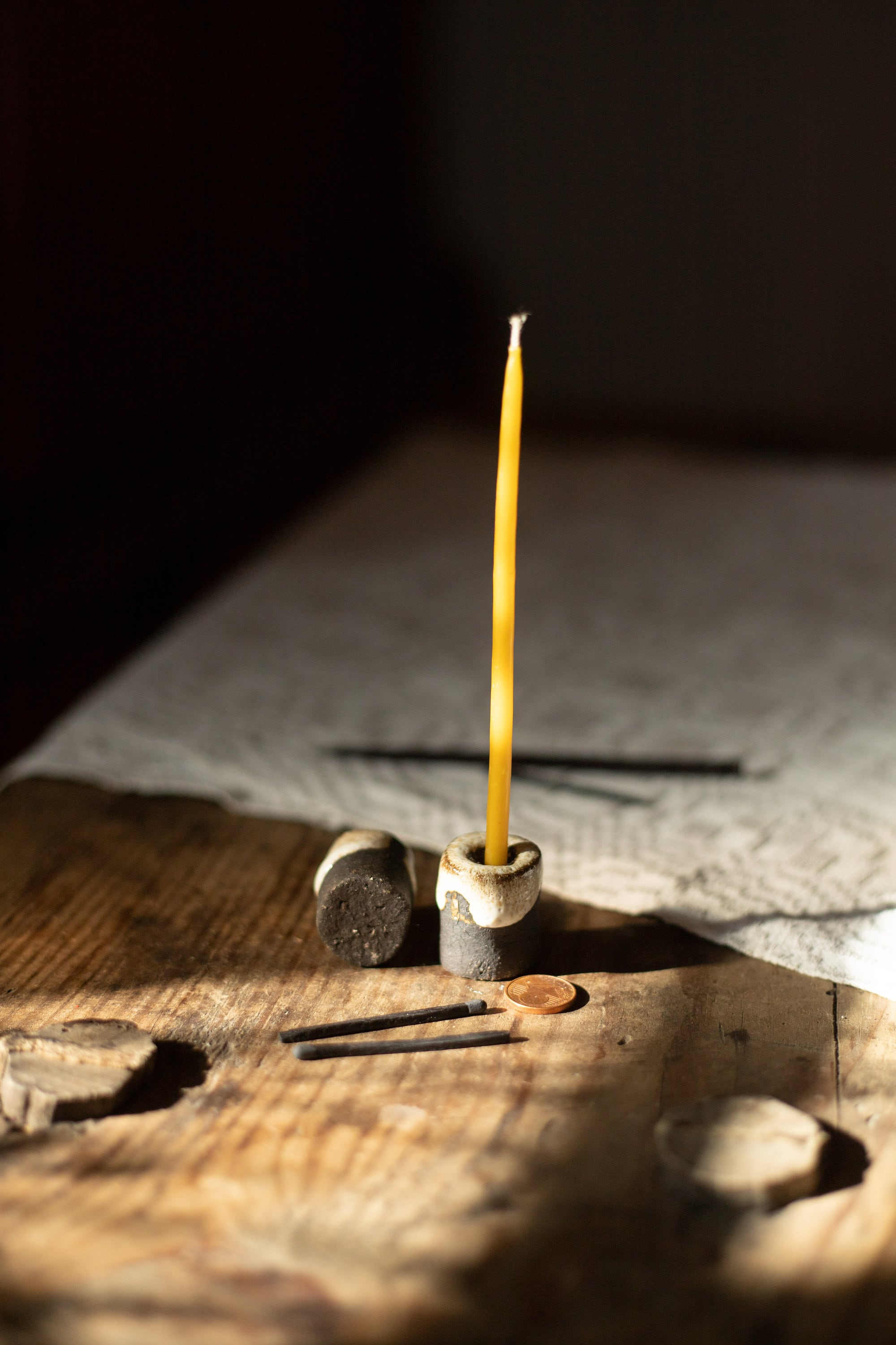 Tiny Ceramic Thin Taper Candle Holder Holder for Slim Candles Etsy UK