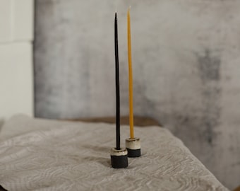 Tiny ceramic thin taper candle holder, Holder for Slim Candles