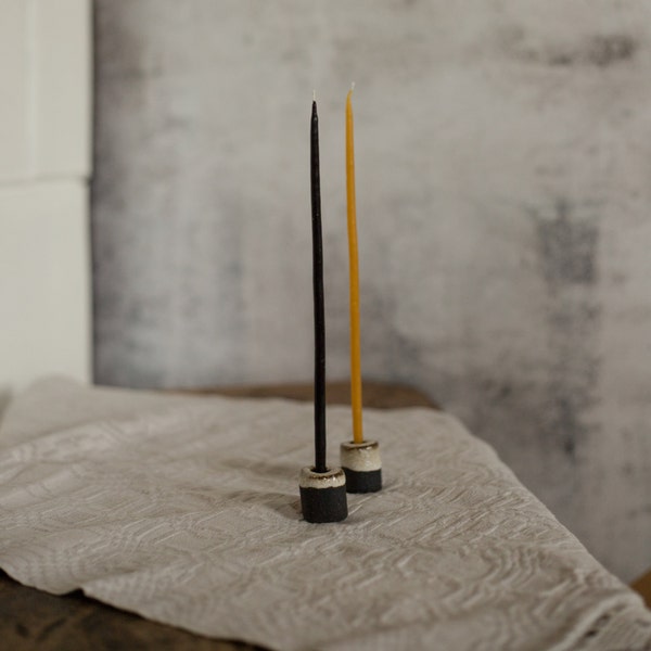 Tiny ceramic thin taper candle holder, Holder for Slim Candles