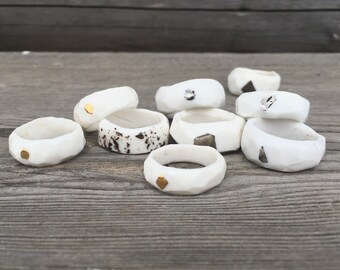 Porcelain ring Ceramic Ring, Handmade jewelry, Ring size 7,5