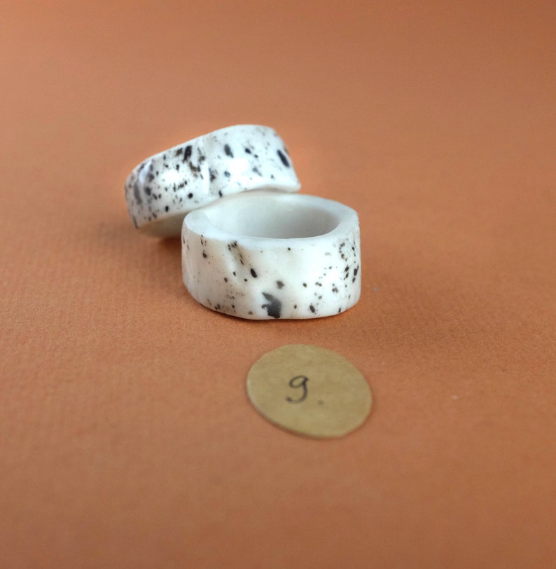 Ceramic Porcelain Handmade Ring size 9 image 9