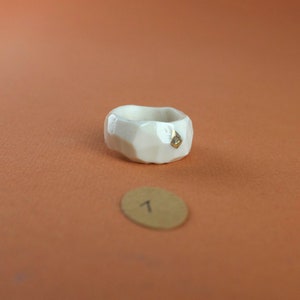 Ceramic Porcelain Handmade Ring size 9 image 2