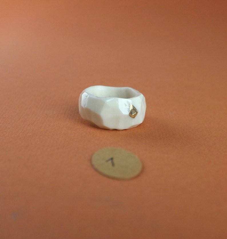 Ceramic Porcelain Handmade Ring size 9 image 2