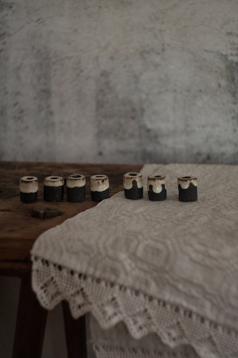 Tiny Ceramic Thin Taper Candle Holder Holder for Slim Candles Etsy