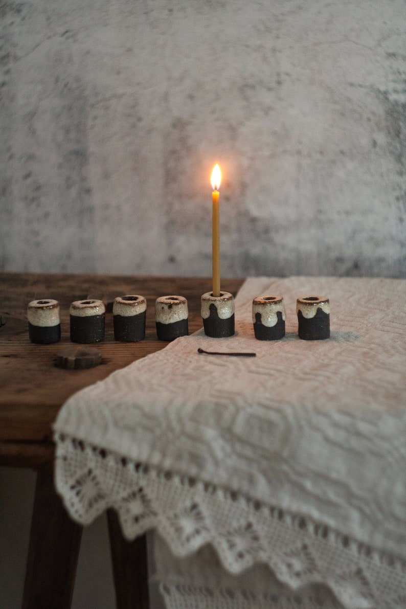 Tiny Ceramic Thin Taper Candle Holder Holder for Slim Candles Etsy