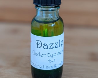 ORGANIC vegan Powerful Under EYE SERUM For Dark Circles, Puffy Eyes, Crow's Feet, Wrinkles With Caffeine And Sandalwood Oil. Eye cream