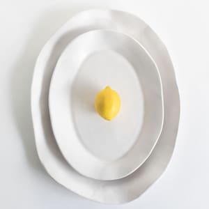 White Matte Serving Platter, Handmade Ceramic Serving Platter, Medium Platter, Large Platter, Stoneware