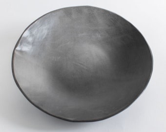 Large Charcoal Stoneware Serving Bowl