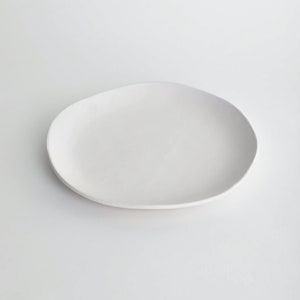 White Matte Dinner Plate image 1