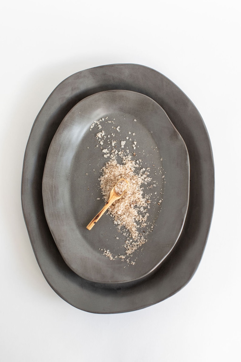 Charcoal Shino Platter Large Serving Platter Stoneware Etsy UK