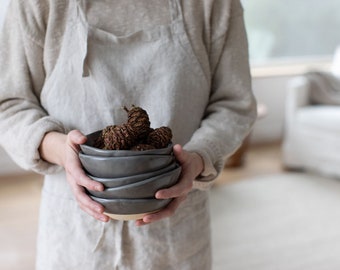 Charcoal Shino Ice Cream Bowl, Dessert Bowl, Small Bowl, Ceramic Bowl, Stoneware Bowl, Dinnerware, Handmade Bowl, Neutrals