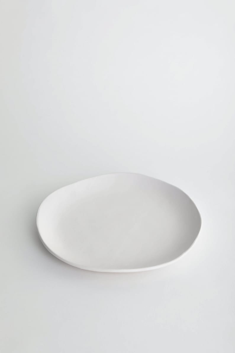 White Matte Dinner Plate image 1