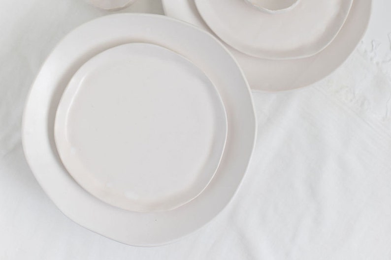 White Matte Dinner Plate image 5