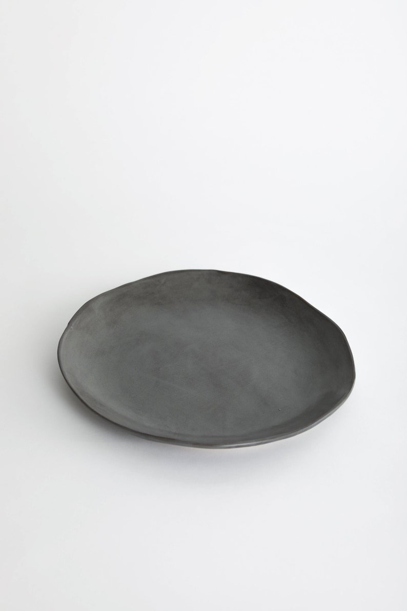 Charcoal Shino 3 Piece Set, Dinnerware Set, Dinner Plate, Ceramic Plate, Ceramic Bowl, Grey image 2