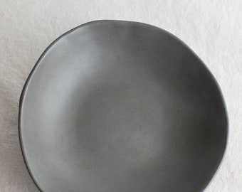 Charcoal Shino Pasta Bowl, handmade stoneware bowl, pottery bowl