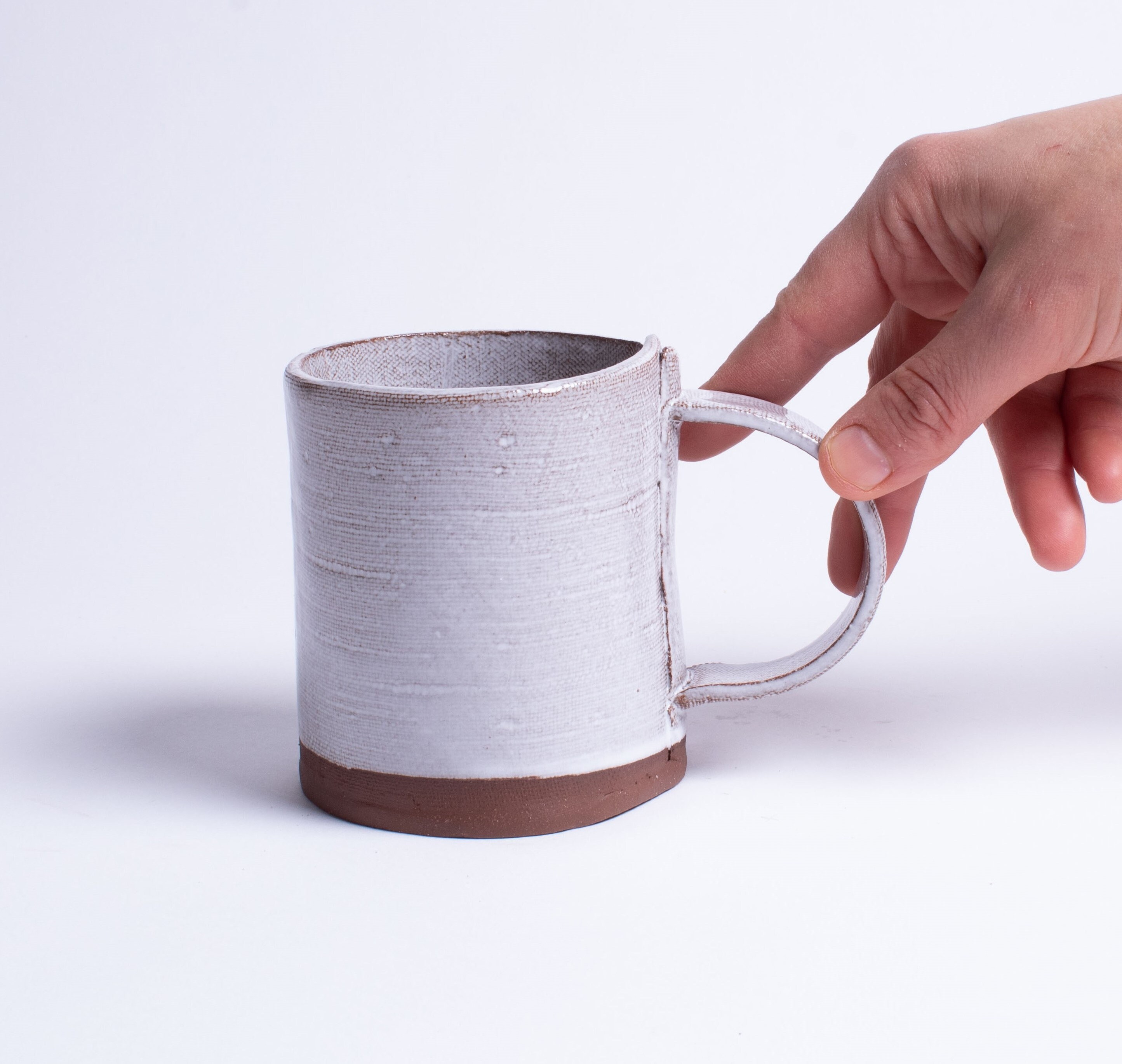 Linen Wrap Mug, Tasse à Café, Thé, en Céramique, Grès, Blanche