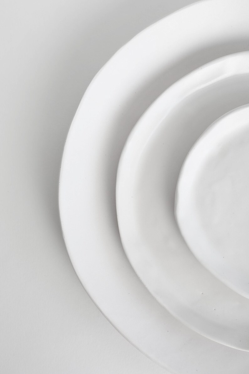 White Matte Dinner Plate image 3