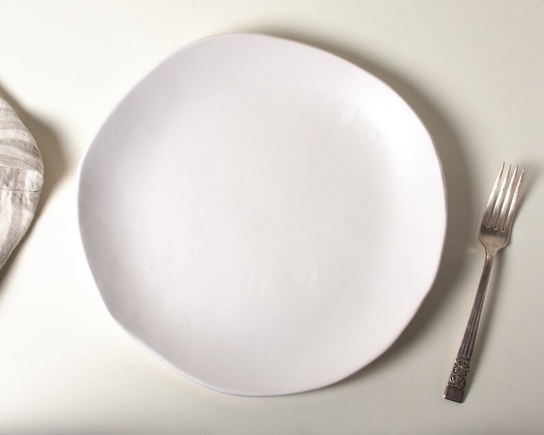 White Matte Dinner Plate
