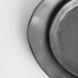 Charcoal Shino 3 Piece Set, Dinnerware Set, Dinner Plate, Ceramic Plate, Ceramic Bowl, Grey image 5