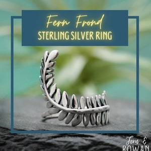 Fern Leaf Ring for Women, Sterling Silver Fern Ring, Botanical Ring, Nature Ring, Plant Lovers Ring, New Beginnings | Fern & Rowan