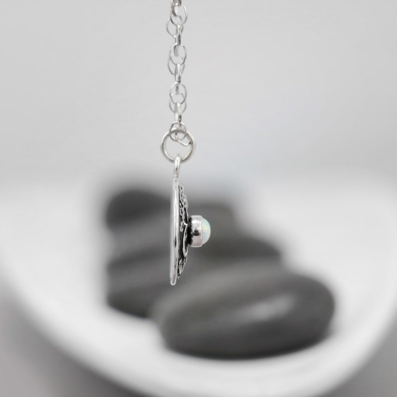 Silver Opal Necklace Moonkist Gallery October Birthstone Necklace Sterling Silver White Opal Pendant Dainty Opal Necklace