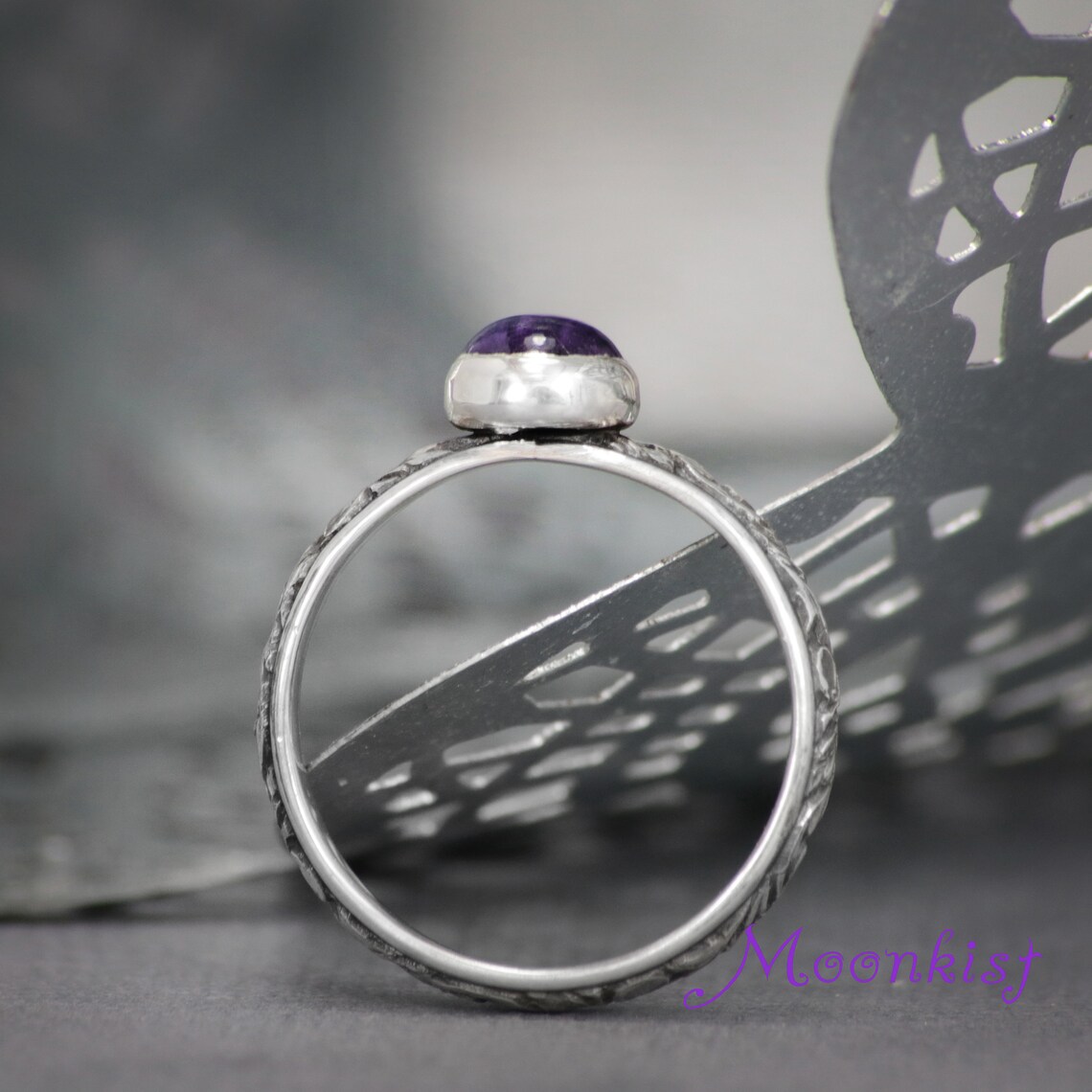 Purple Promise Ring Sterling Silver Amethyst Ring Purple Etsy