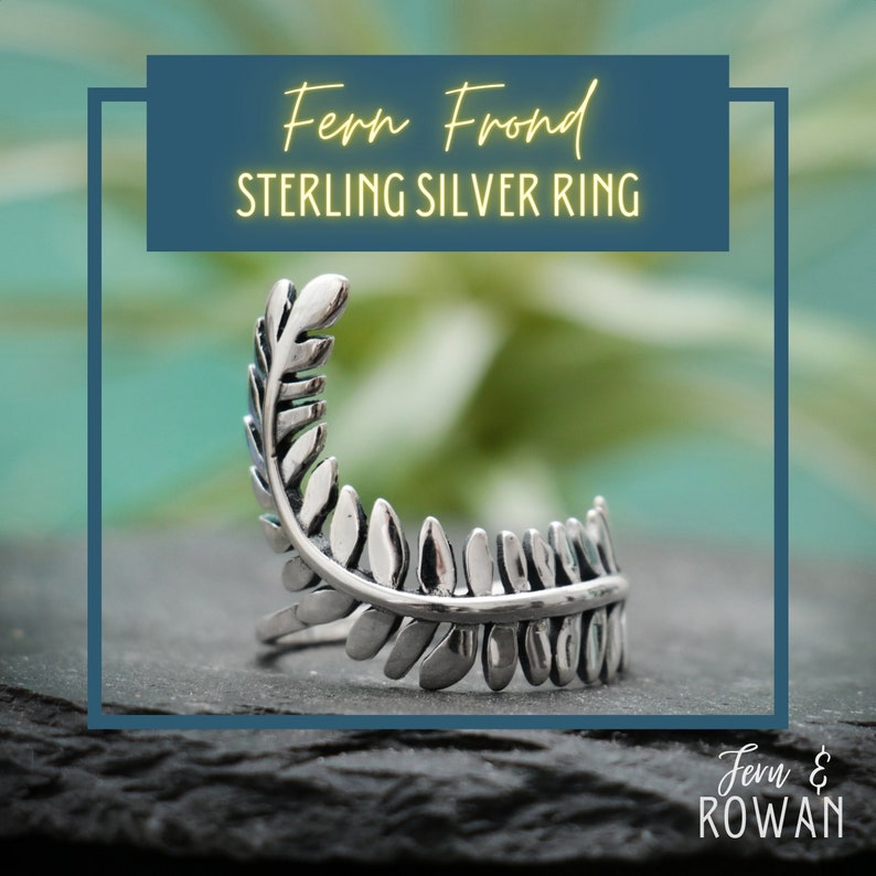 Fern Leaf Ring for Women, Sterling Silver Fern Ring | Fern & Rowan