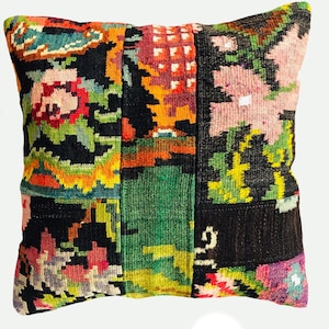 Colour Patch Weave Kilim Cushion