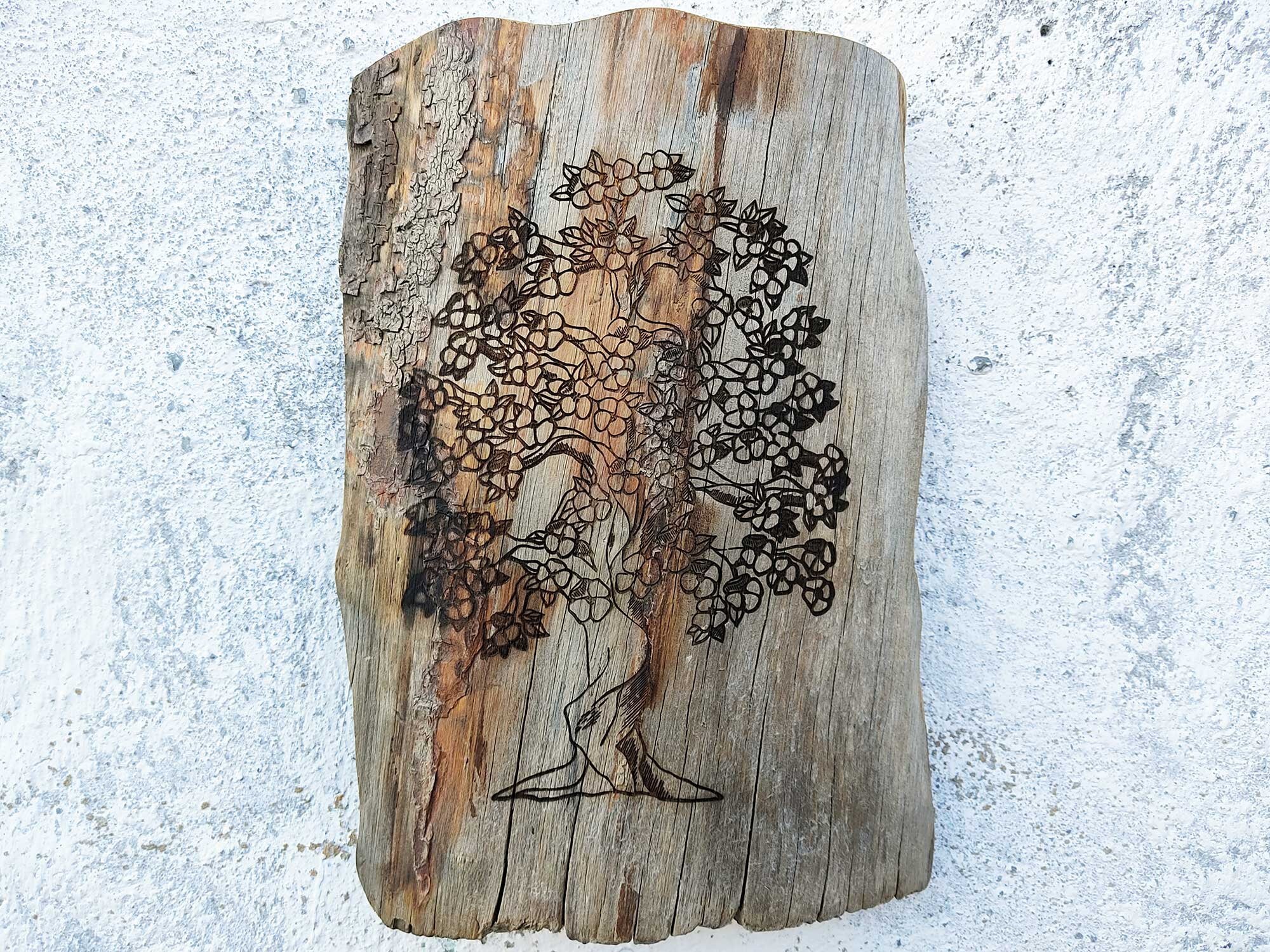 Wood burned tree of life art wooden house decor housewarming Etsy