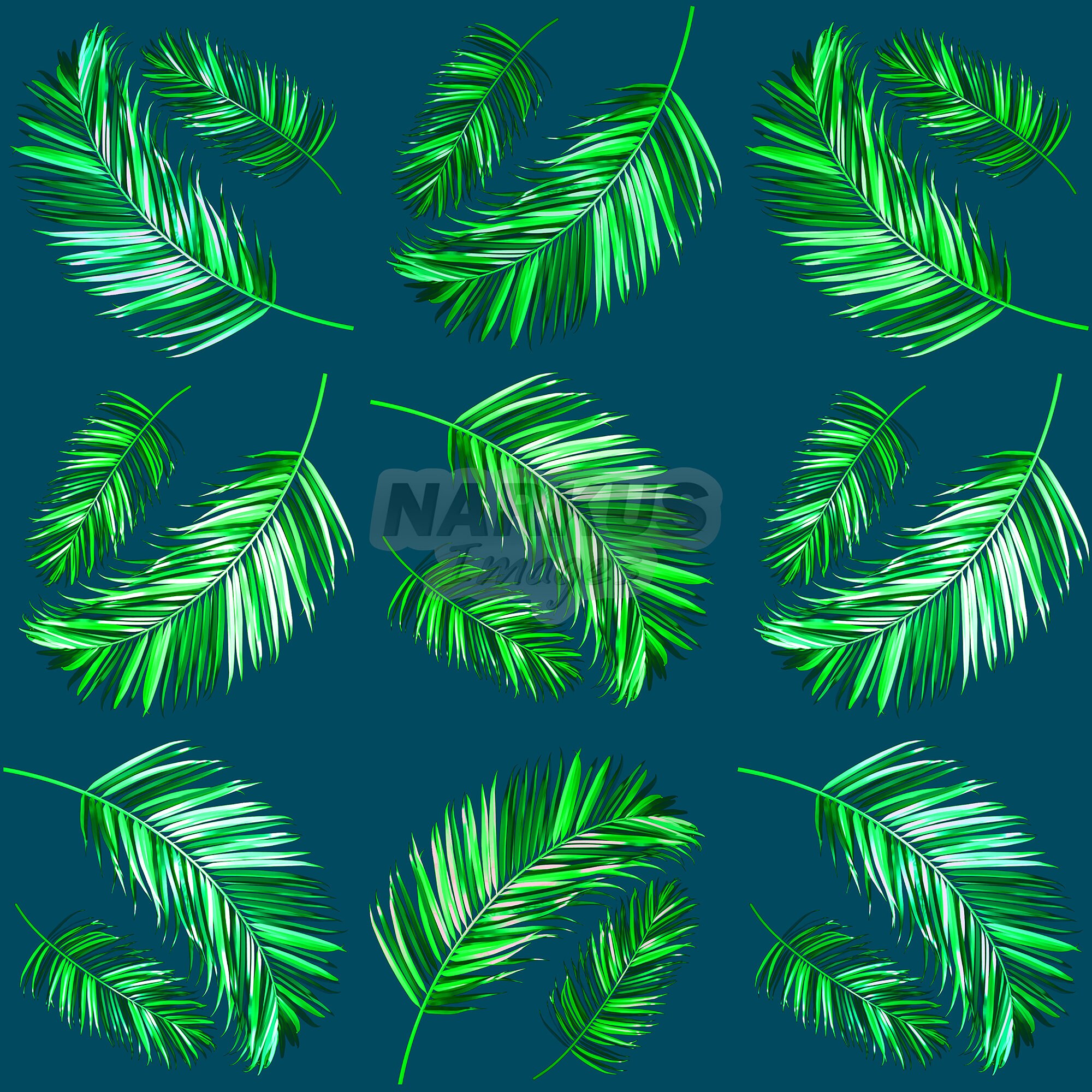 Tropical Palm Leaves Digital Paper Set of 10 Collection Paper Clip Art ...