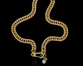 18K gouden dikke ketting met bedel | Whip Appeal-ketting