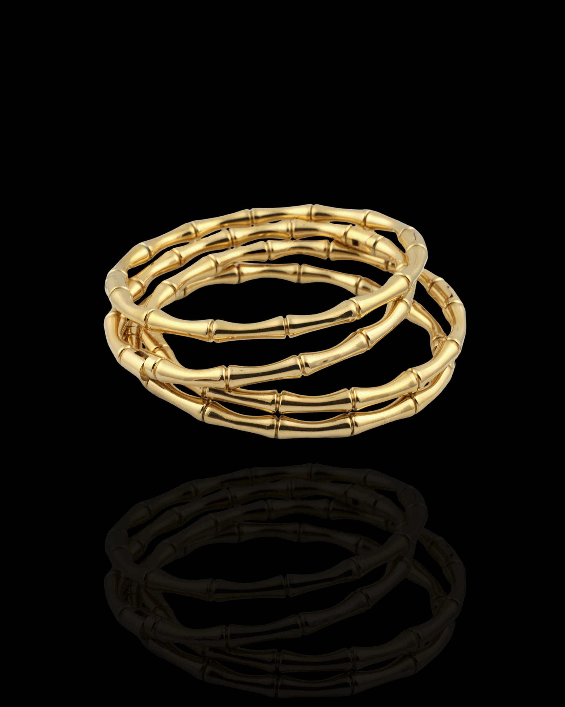 18K gouden waterdichte bamboe armbanden | Oshun-armbanden | Ovaal: