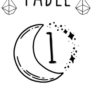 Witchy Wedding Table Numbers