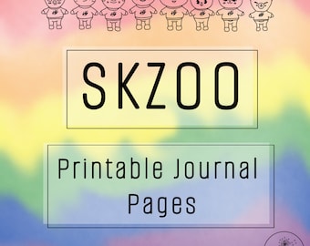 SKZOO ジャーナル ページ デジタル ダウンロード 印刷可能な月間カレンダー 習慣トラッカー 罫線とドット入りページ 23 ページ