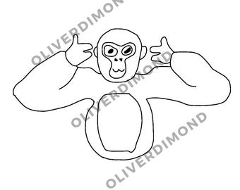 ゴリラタグぬり絵