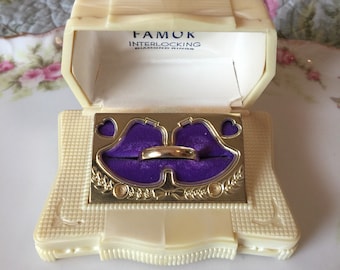 Vintage "Famor" Ring Presentation Box - 1050's - Art Deco/Victorian/Shabby Chic