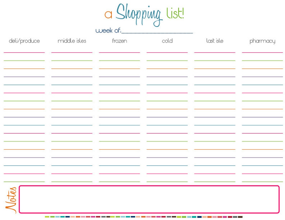 Grocery List Organizer - Etsy