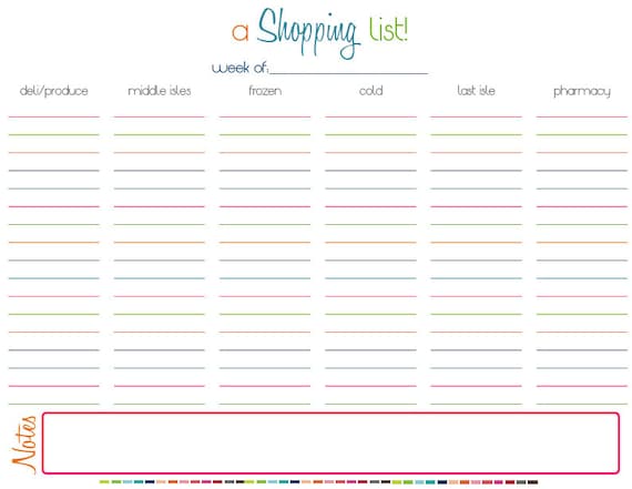 Grocery List Organizer | Etsy