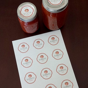 Tomato Labels. Pizza Labels. Canning Labels.