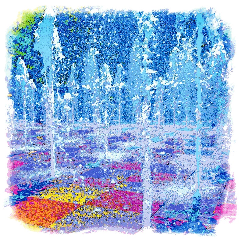 Urban Kansas City Crown Center Fountain Water Julie Flanagan artrageous studio prints canvas framed art