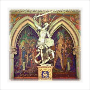 Good over Evil, Myth or Mandate medieval renaissance art Julie Flanagan Artrageous studio prints framed art canvas