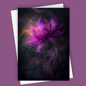 Lila Fantasie | 5x7 Blanko Grußkarte, Briefpapier Design, violettes Thema, vielseitige Grußkarte, Geschenkidee, schicke Feier, moderner Stil