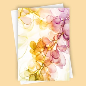 Gossamer Gardens n.° 4 / Tarjeta de felicitación floral / Tarjeta lila / Tarjeta de felicitación en blanco de 5 x 7 / Tarjeta floral para ella / Tarjeta floral para regalo / Naturaleza