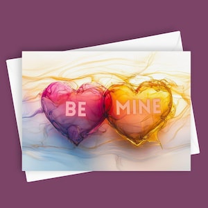 Sei meins #3 | Blank 5x7 Grußkarte, Romantische Herz Kunst, Valentinstag, Karte, Liebe Note, Einzigartiges Design, Liebe Briefpapier, Für Partner