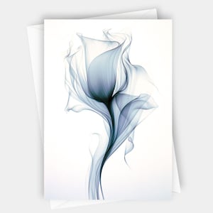 Tulip on White | Elegant Minimalist Greeting Card, 5x7 Blank Floral Stationery with Modern Tulip Design