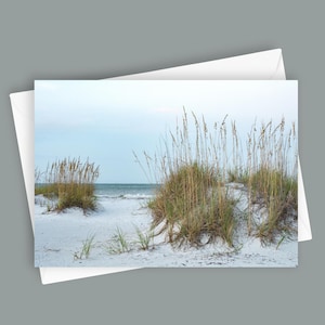 Dunes de plage | Carte de voeux vierge 5 x 7, photo nature, papeterie côtière, carte vue mer, scène de plage, carte de correspondance bord de mer, cadeau pour amoureux de la plage