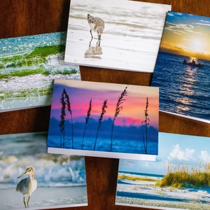 6 Küstenfavoriten Grußkarten • Blankokarten • 5 x 7 Foto Grußkarten • Küstenkarten • Briefpapier zum Thema Strand • Blanko Grußkarten