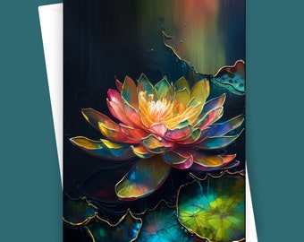 Fancy Water Lily #1 - Greeting Card